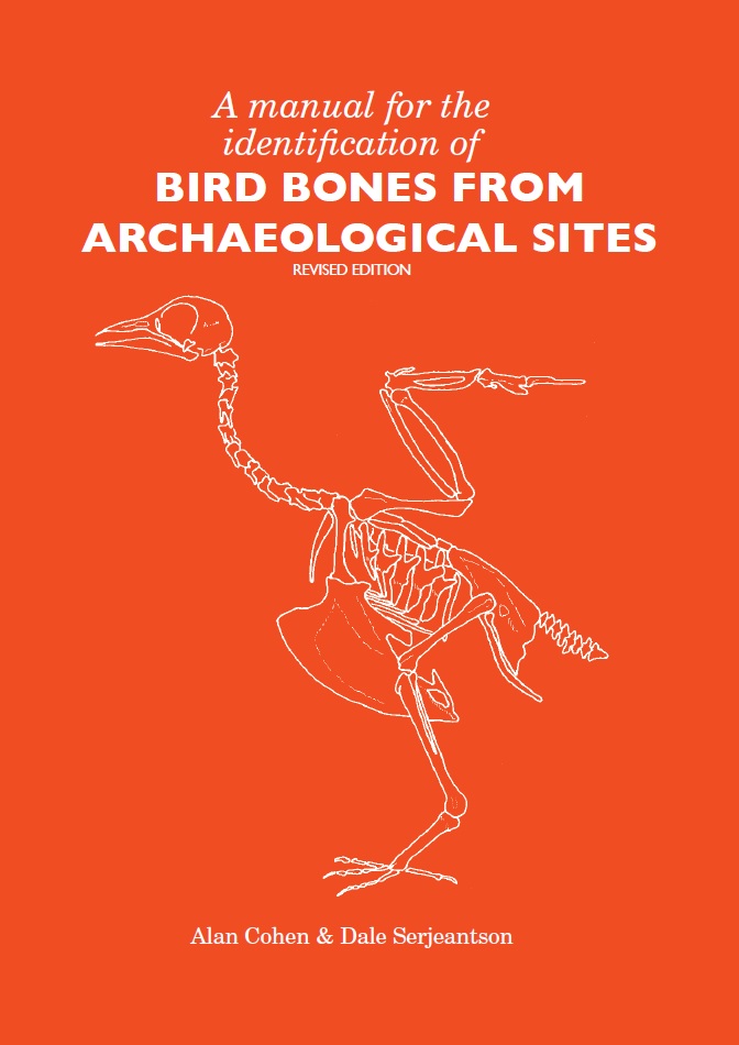 A manual for Identification. Bird Bones from Archaeological Sites, 1986, rééd. 1996, réimp. 2015, 105 p.