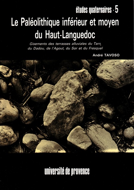 Le Paléolitique Inférieur et moyen du Haut-Languedoc. Gisements des terrasses alluviales du Tarn, du Dadou, de l'Agout, du Sor et du Fresquel, 1978, 404 p.