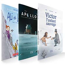 Pack de 3 Bandes dessinées Jeunesse (10-15 ans) : Victor, l'enfant sauvage - Apollo 11 - Ali & Lola T.3.