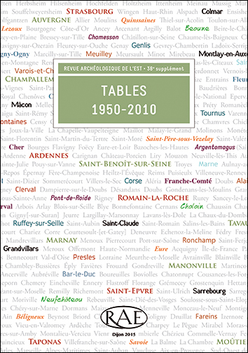 Tables 1950-2010, (38e supplément RAE), 2015, 352 p.
