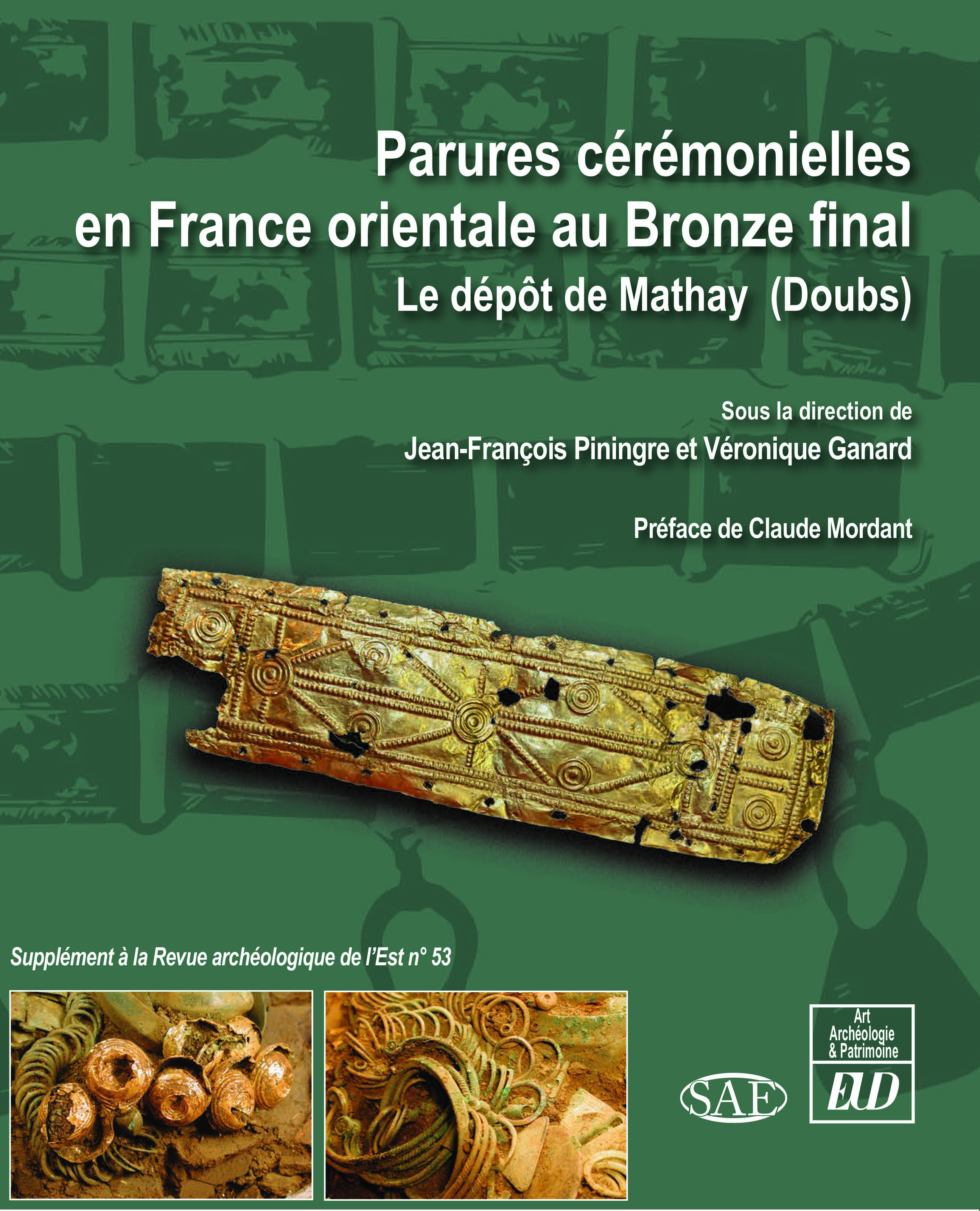 Parures cérémonielles en France orientale au Bronze final. Le dépôt de Mathay (Doubs), (53e supplément RAE), 2021, 306 p.