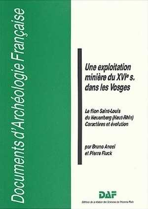 Une exploitation minière du XVIe siècle dans les Vosges. Le filon Saint-Louis de Neunenberg (Haut-Rhin). Caractères et évolution (DAF 16), 1988, 124 p., 83 fig.