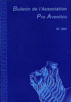 La Céramique gallo-romaine d'Avenches et de sa région. Esquisse d'une typologie (suivi de la Chronique archéologique 1994) (Bull. Ass. Pro Aventico, 36-1994), 1995, en tout 151 p., nbr. ill.