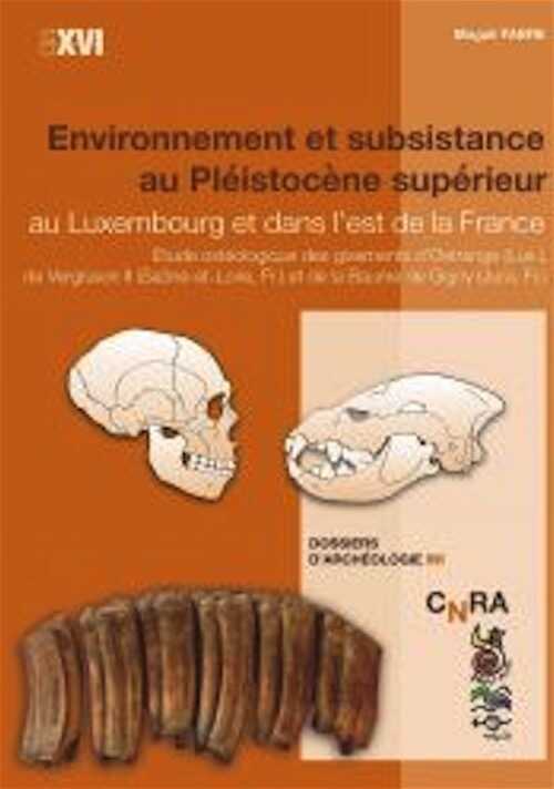 Environnement et subsistance au Pléistocène supérieur au Luxembourg et dans l'est de la France. Étude ostéologique des gisements d'Oetrange (Luxembourg), de Vergisson II (Saône-et-Loire, France) et de la Baume de Gigny (Jura, France), 2017, 536 p.