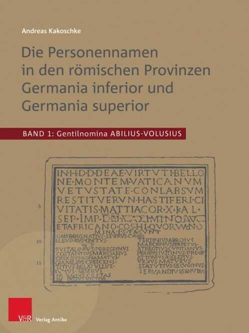 Die Personennamen in den römischen Provinzen Germania inferior und Germania superior, 2021, 1791 p.