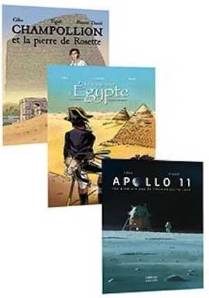 Pack de 3 bandes dessinées : Champollion, Bonaparte, Apollo 11 - À partir de 10 ans.